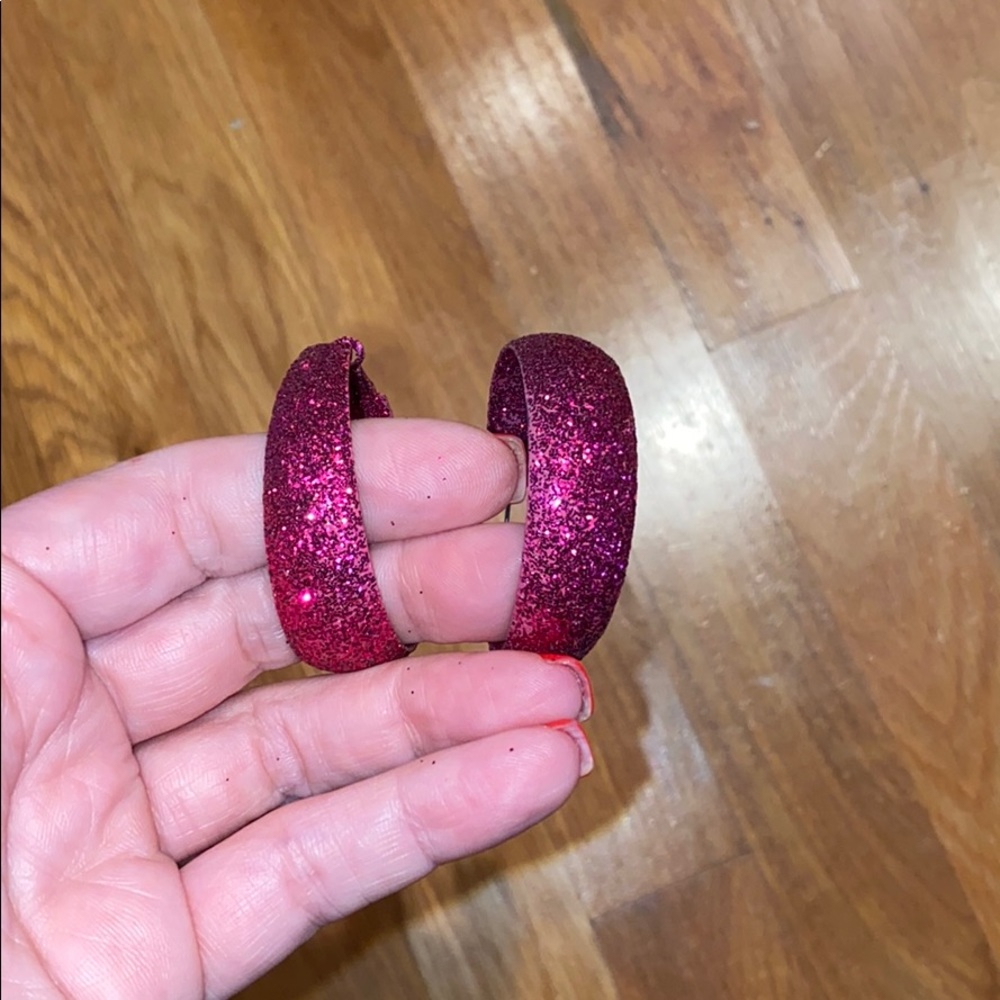 Pink sparkle earrings